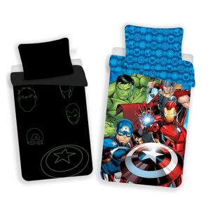 Jerry Fabrics Detské bavlnené obliečky Avengers 02 svietiace, 140 x 200 cm, 70 x 90 cm