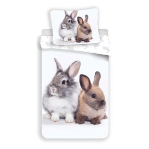Jerry Fabrics Detské bavlnené obliečky Bunny Friends, 140 x 200 cm, 70 x 90 cm
