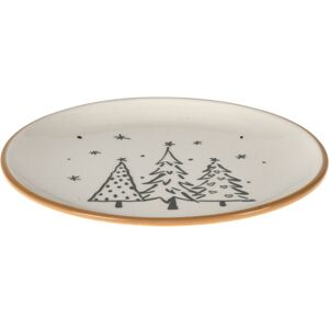 Kameninový tanier Christmas forest, 20,4 cm