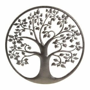 Kovová nástenná dekorácia Strom života, 40 x 1 x 40 cm