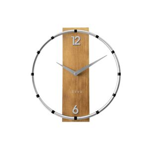 Nástenné hodiny Lavvu Compass Wood strieborná, pr. 31 cm