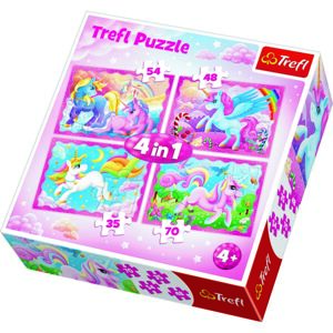 TREFL Puzzle Jednorožci 4v1 (35,48,54,70 dílků)