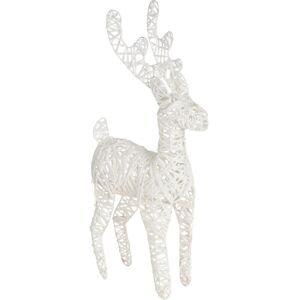 Vianočná drôtená LED dekorácia Reindeer biela, 30 x 45 cm