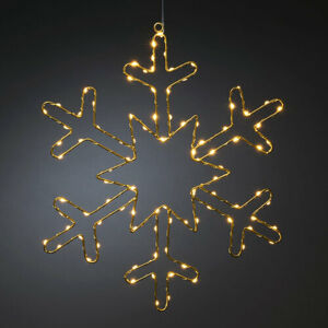 Vianočné LED dekorácia Snehová vločka zlatá, 100 LED, 48 x 46,5 cm