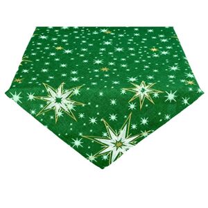 Forbyt Vianočný obrus Hviezdy zelená, 85 x 85 cm